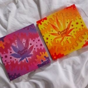 Kara DUO by Kara Beauty 2 Eyeshadow Palettes Orange Pop Purple Haze 420 Theme